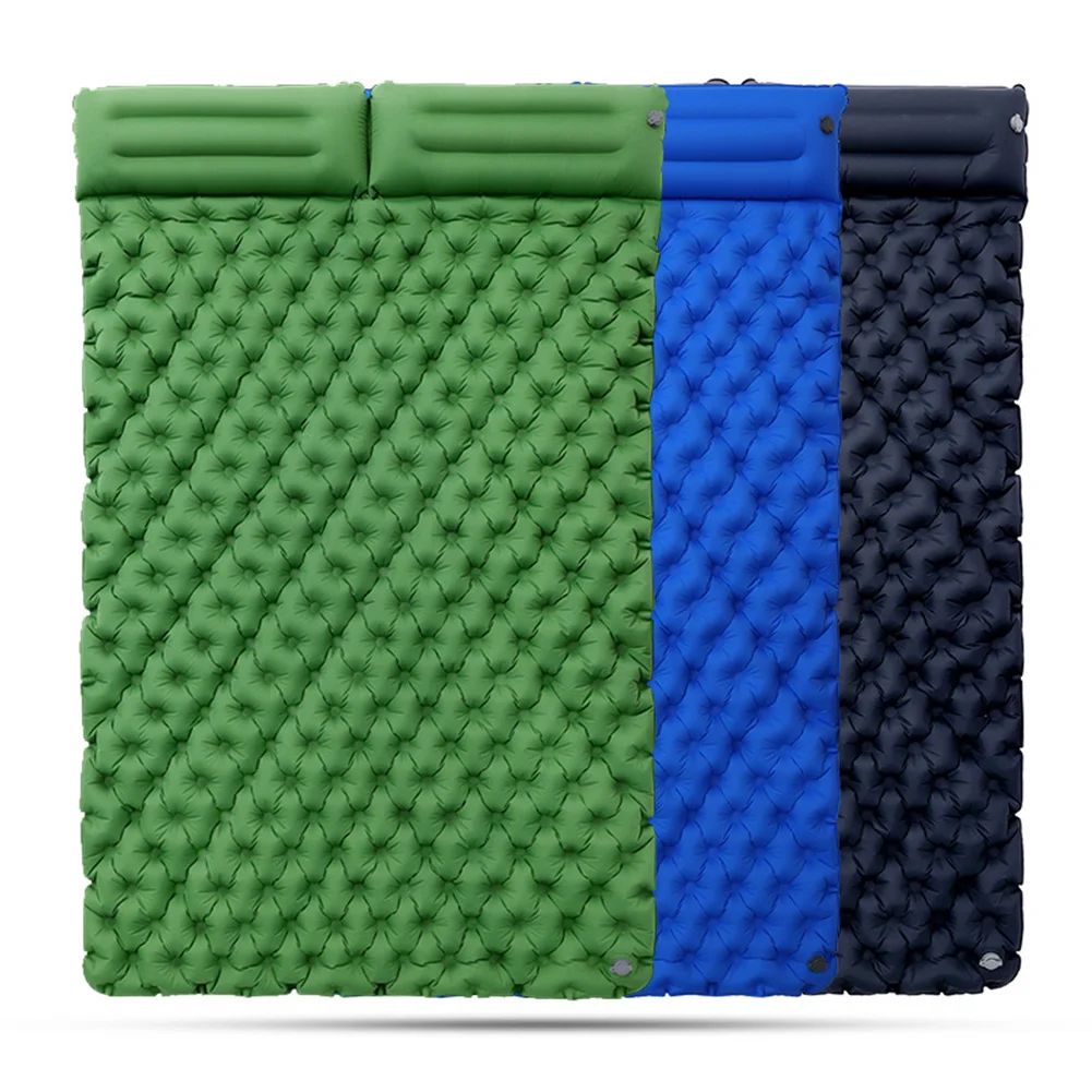 Double Bed Camping Inflating Sleeping Mats Folding Outdoor Sleeping Pad Inflatable Seat Mattress with Pillow Ultralight Travel