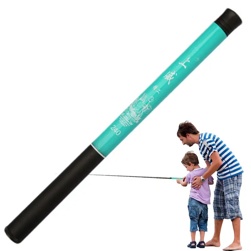 1.8/2.1/2. 4M Fishing Rod Miniature Solid Telescopic Travel Fishing Rod Crappie Hand Pole Lightweight Portable Fishing Sea Pole