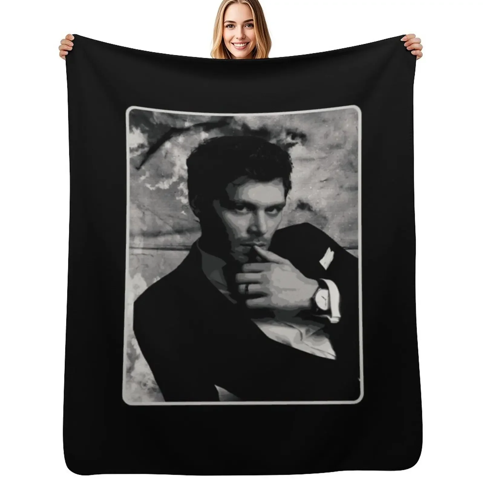 

klaus tvd potrait Klaus Mikaelson Throw Blanket Picnic Sofa Warm Beautifuls Blanket