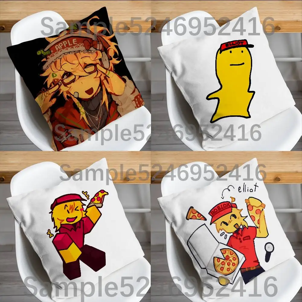 E-Elliot Anime Cute Pillow Case Short Plush Sofa Decorative Gift Home Double-sided Printing Cushio