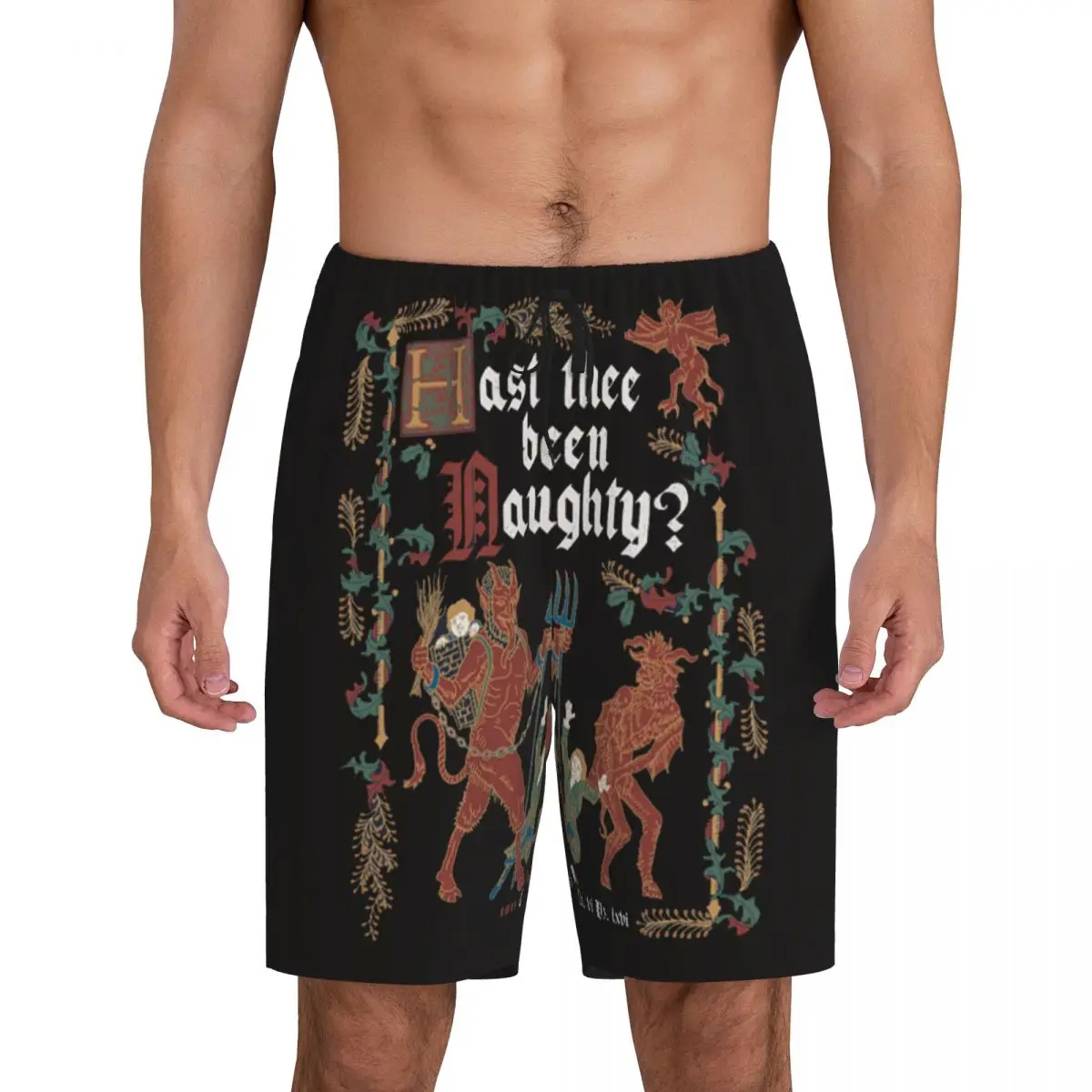 

Мужские короткие пижамные штаны в средневековом стиле «Список озорников» (английская история), для сна и отдыха