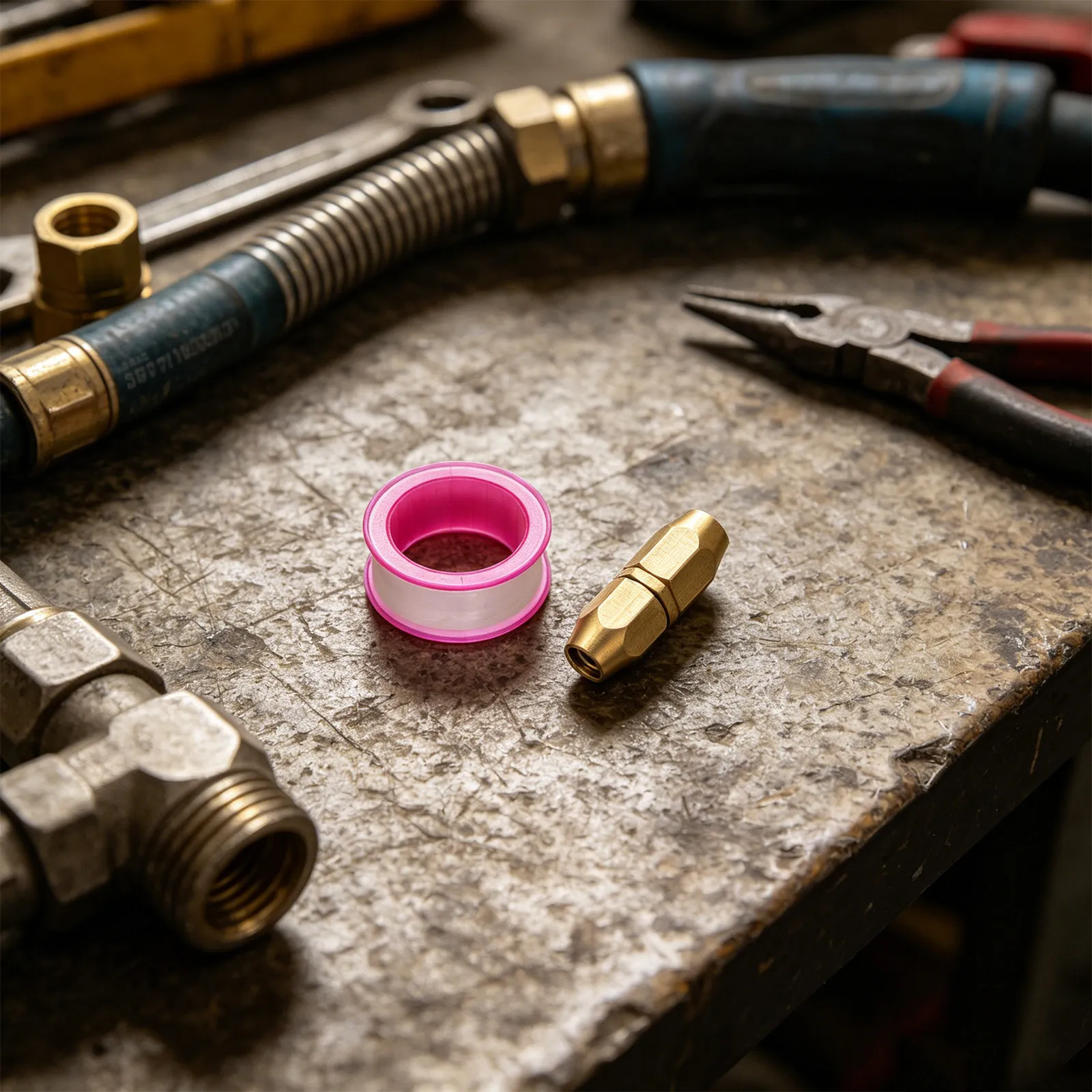 1Set Pneumatic Air Hose Repair Kit Solid Brass 1 4 Hose Fittings Leakproof Reusable Connector for PVC PU Tubes Workshop Repair