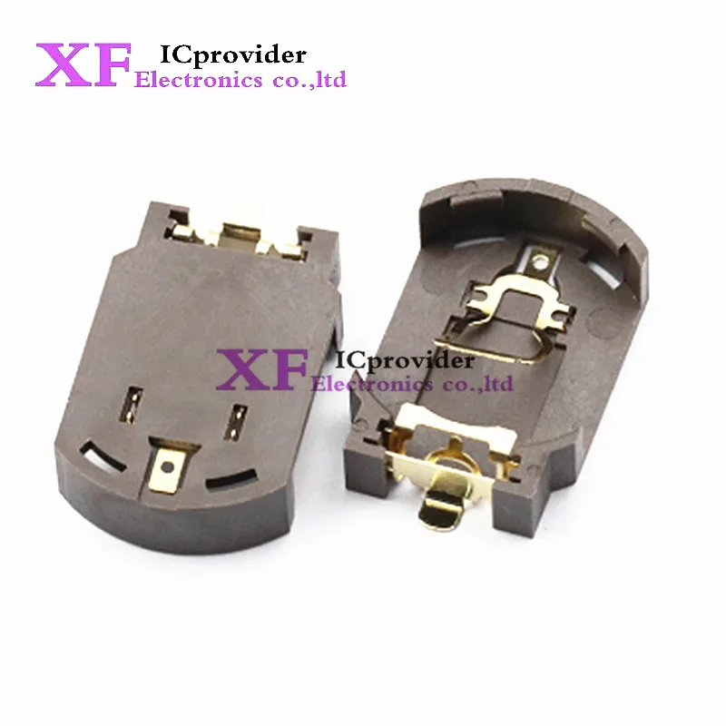 10pcs CR2032 plastic button cell battery base holder for SMD SMT coffee