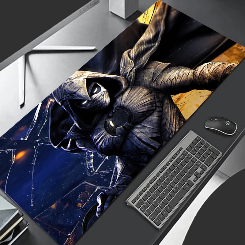 Superhero Moon Knight Pattern Locking Edge MousePad Large Mouse Pad Computer Gaming Keyboardpad Rubber Mat Desk GamingCup Mat