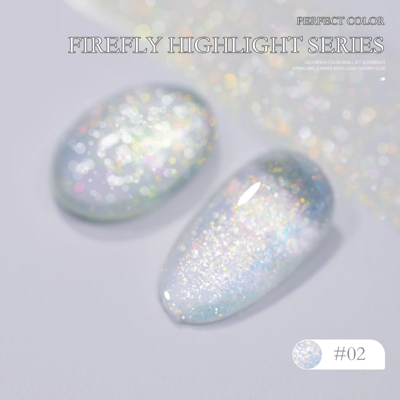 PERFECT COLOR Firefly Highlight Serie 6 Farben, 12 ml Funkelnder Diamanten- und Glitzer-Gel-Nagellack – Detail 9
