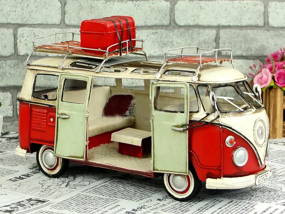 

Retro Wrought Iron Mass Camping Bus, Metal Caravan Model, Jewelry Home Furnishings, Collectibles, Gifts, Birthday Gifts