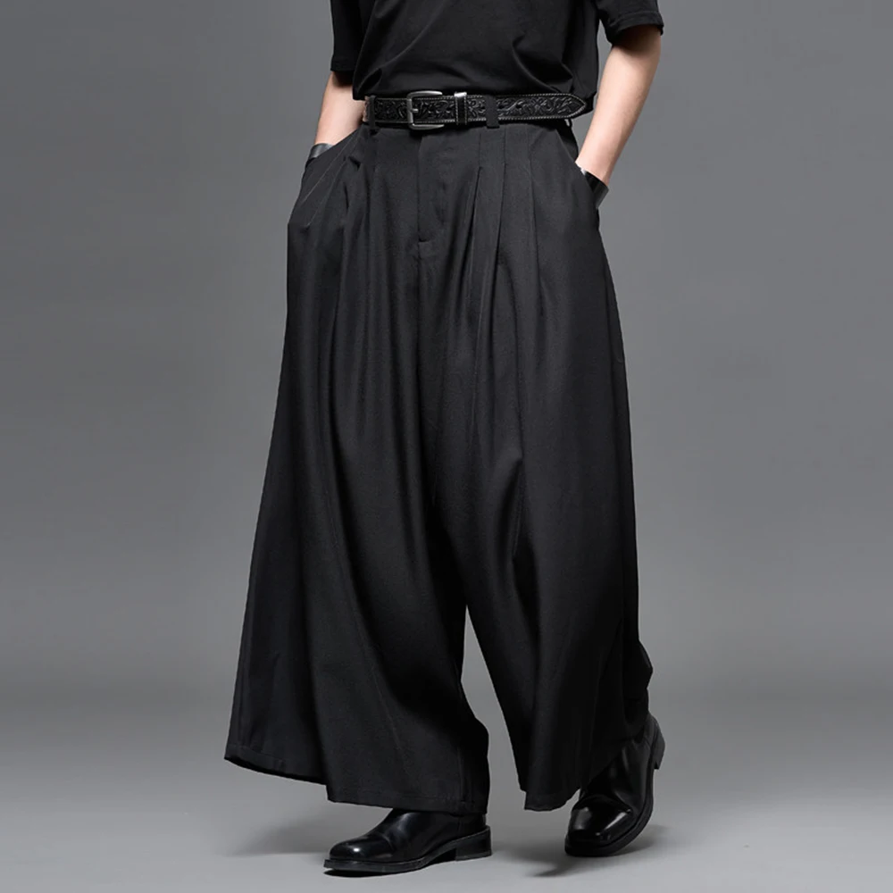 Mens Japanese Plain Dark Casual Skirt Pants Spring Streetwear Fashion Youth Outdoor Niche Wide-Leg Pants Men'S Clothing 2026