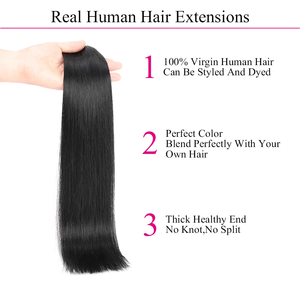 Jet Black Clip In Hair Extensions Real Human Hair 120G 100% Remy Human Hair Clip In Extensions 8pcs 20clips Hair Extensions