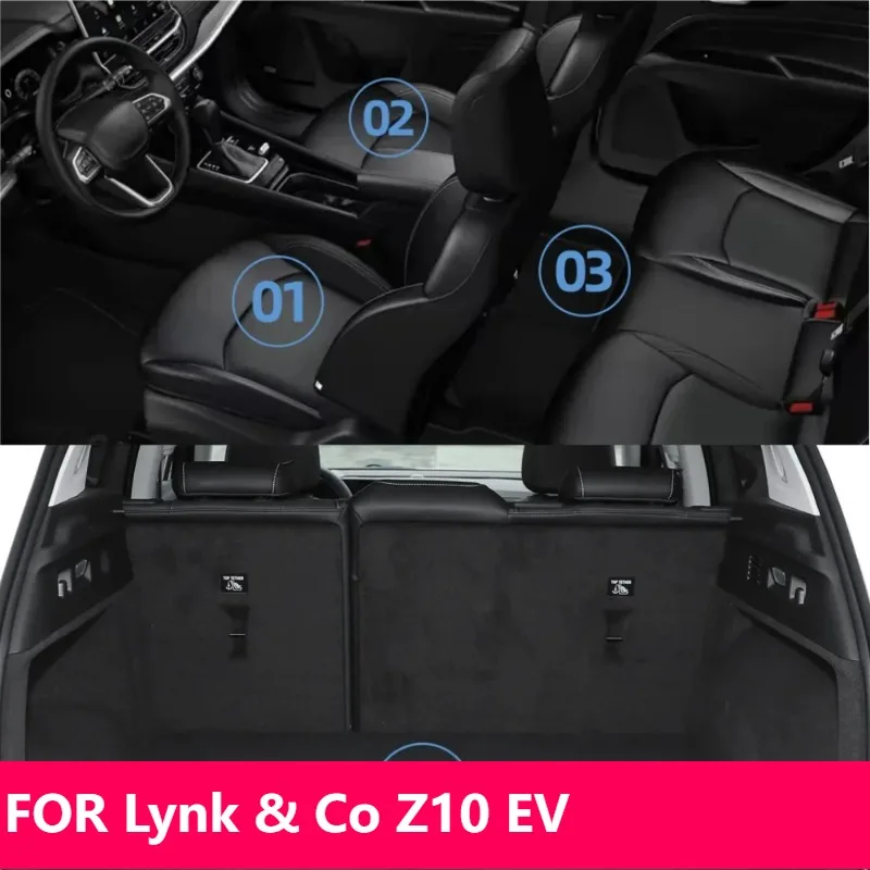 

Коврики Lynk & Co Z10 EV — водонепроницаемый, комплект автомобильных ковриков из ТПЭ 3D без запаха для защиты багажника и интерьера — черный