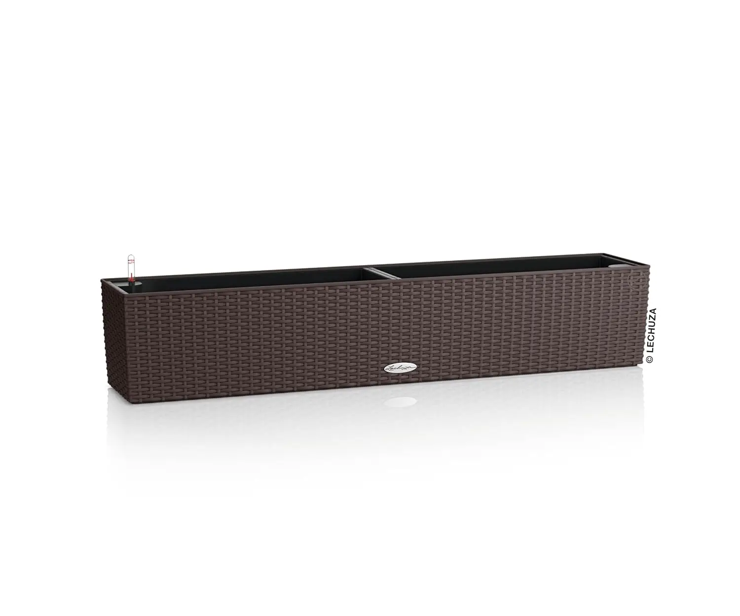 BALCONERA Cottage 100 Mocha, Self-Watering Window Box (Railing Planter), H7.5 L39.4 W7.5 in