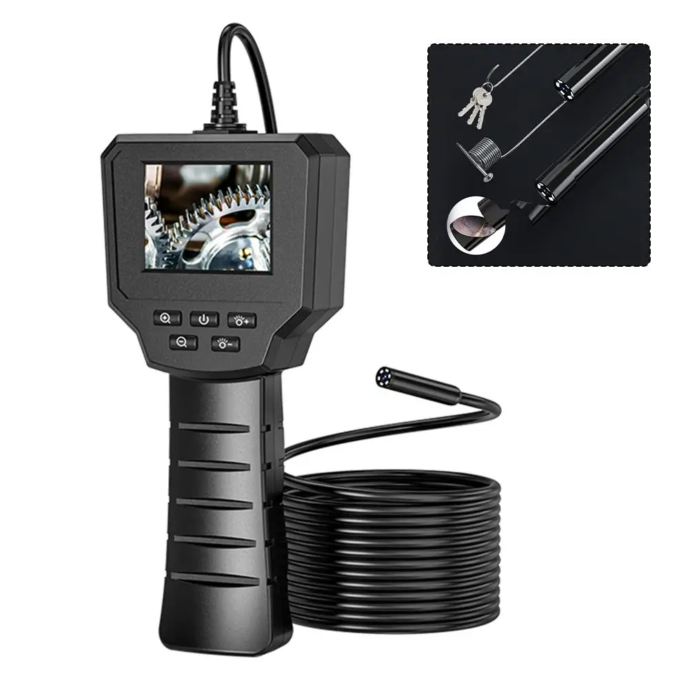 2.4Inch IPS Screen Industrial Endoscope-Camera IP67 Waterproof LED Camera HD1080P Single Lens Pipe Inspection Borescope Tools