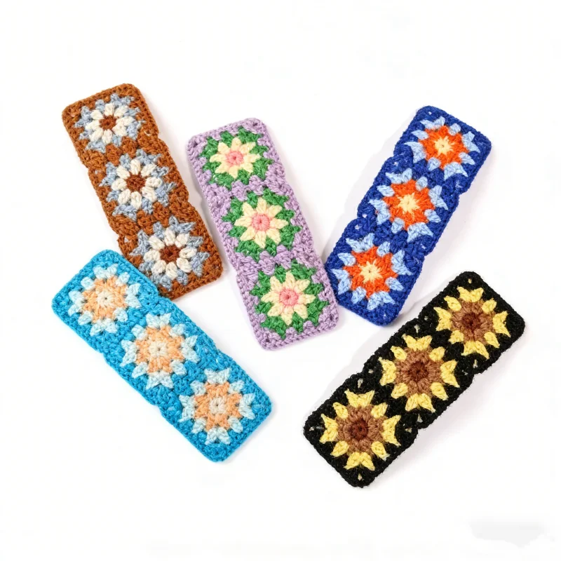 5/10 Stück Haarspangen mit zufälliger Farbe und Stickerei-Blumenmuster für Mädchen, süße, weiche Haarspangen für Kinder und Frauen, tägliche Haaraccessoires – Detail 4