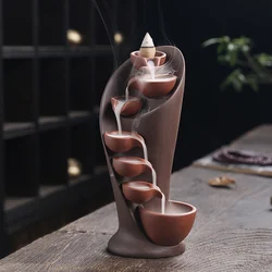 1 exquisite ceramic waterfall incense burner holder - beautiful home decoration, creating a room atmosphere