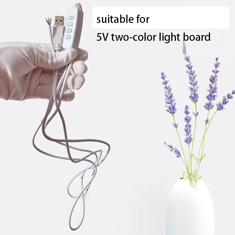 DC 5V LED Dimmer USB Port Power Supply Line Dimming Color-matching Extension Cable With ON OFF Switch Adapter For LED Light Bulb