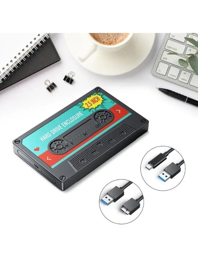 2.5'' Hard Drive Enclosure Type C/USB to 5Gbps/6Gbps Computer External Hard Disk Drive Enclosure for Hard Disk Drive SSD