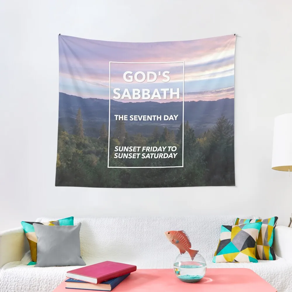 God’s Sabbath The Seventh Day - Sabbath Day Tapestry Nordic Home Decor Room Decor Aesthetic Aesthetic Room Decors Tapestry