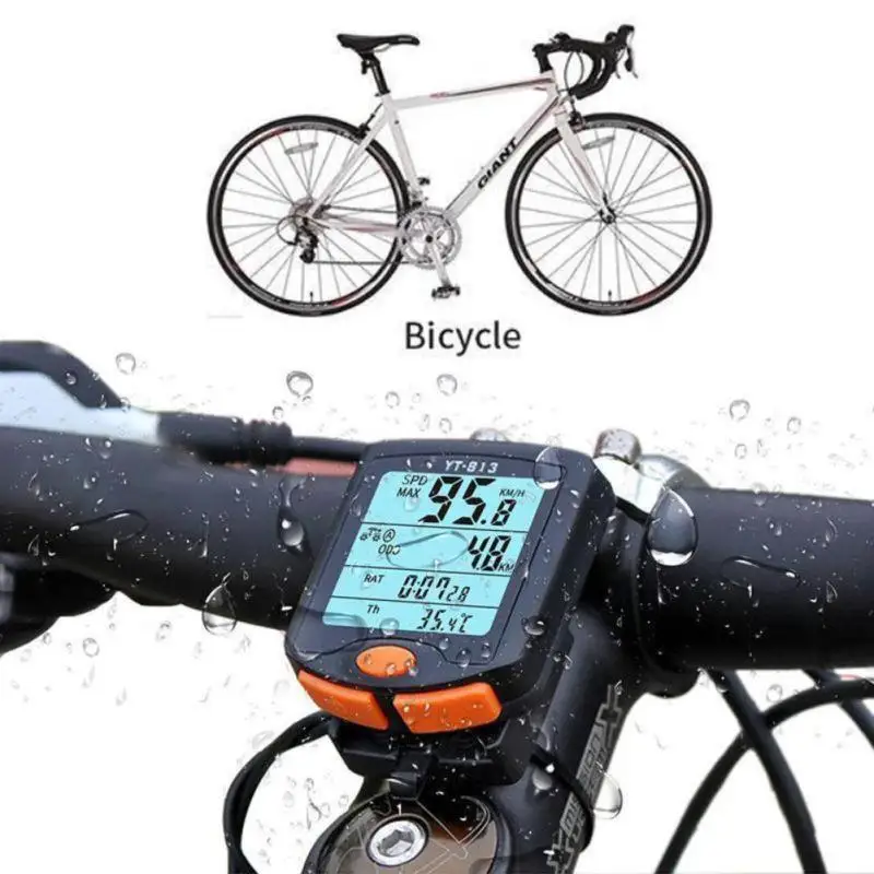 G82 BOGEER YT-813 Bicycle Computer  Bike Speed Meter Digital  Multifunction Waterproof Sensors Speedometer Full Screen Backlight