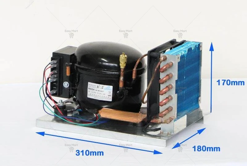 12V 24V  BD25HC DC Compressor Condenser Car Refrigerator Solar Freezer Marine Refrigerator