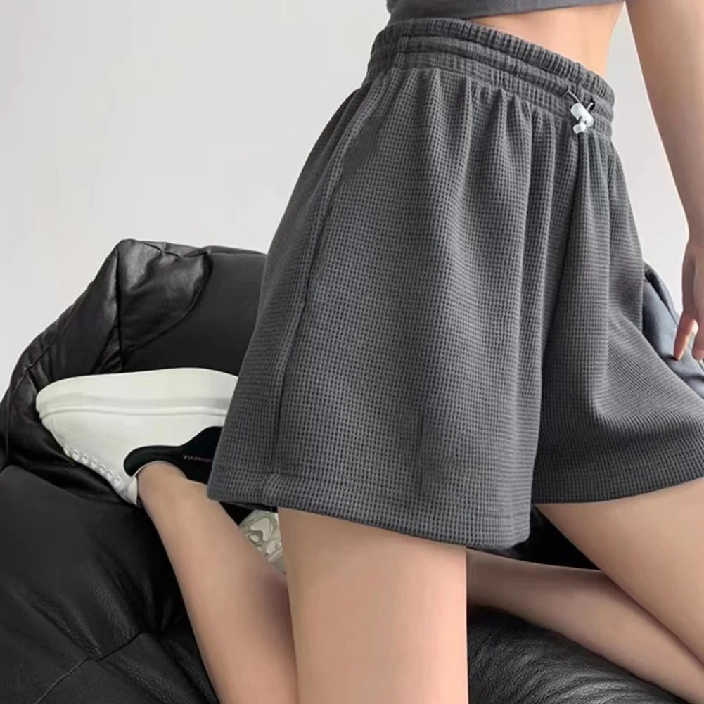 

Women's Yoga Casual Loose Sports Shorts Waffle Slim Straight Home Shorts Timeless Classic Design Elastic Waistband
