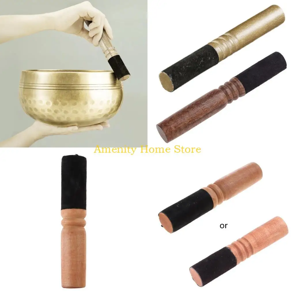 F26C Handmade Tibetan Singing Bowl Striker Stick Buddhist Meditation Wooden Singing Bowl Mallet