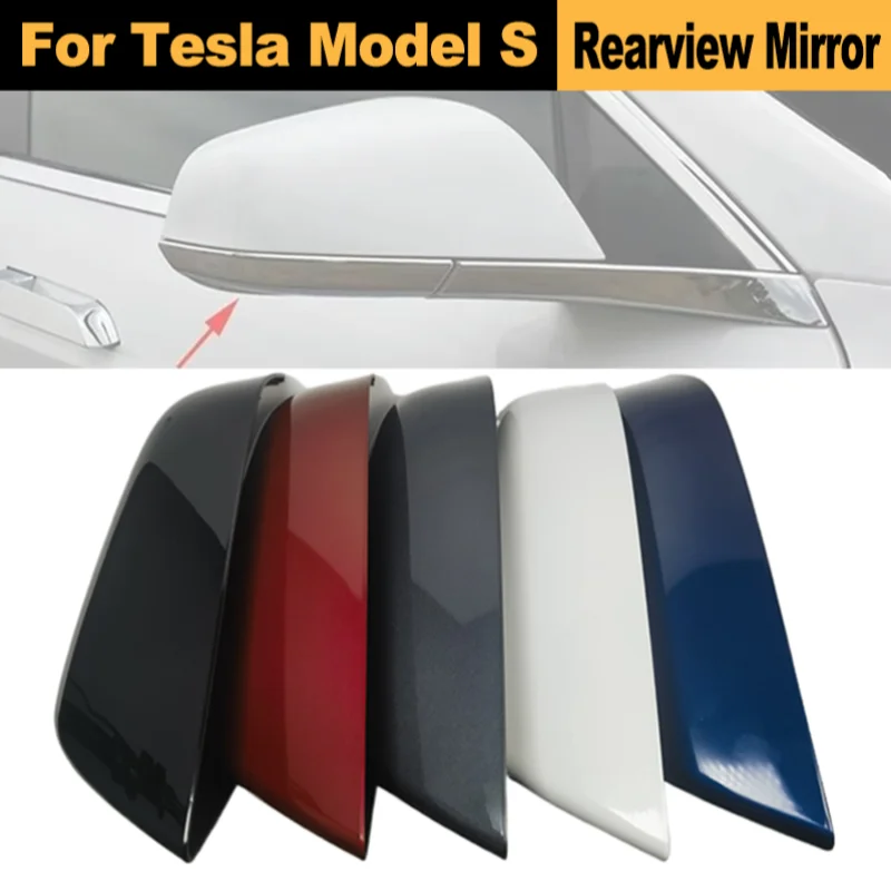 Image of Rückspiegelabdeckung für Tesla Model S 2016-2021 Auto-Rückspiegelabdeckung Seitenspiegelkappen Ersatz-Zubehör Auto