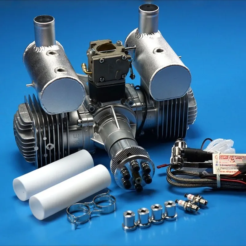 Model aircraft e engine two-cylinder two-stroke side exhaust natural air-cooled hand start 170cc displacement