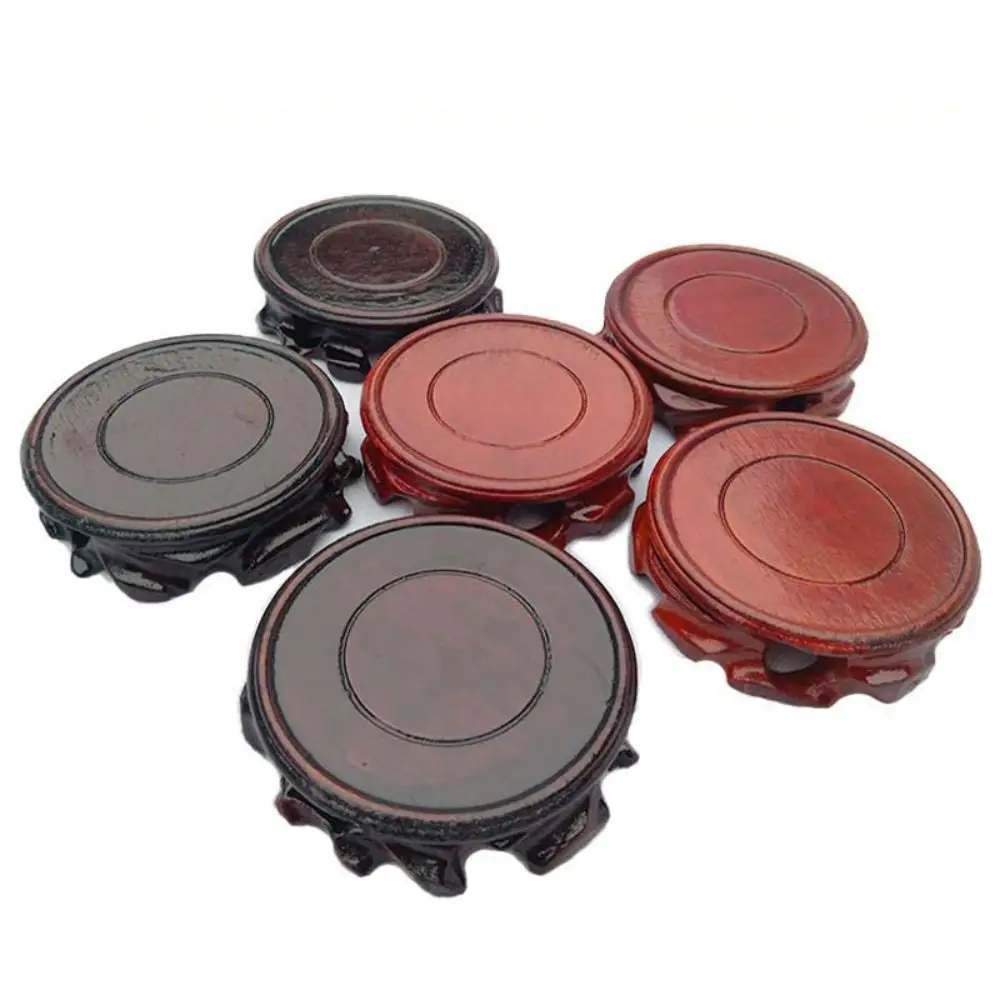 Home Round Planters Stand Wooden Fish Tank Vase Seat Pot Trays Ornaments Display Flower Pot Tray Garden Supplies