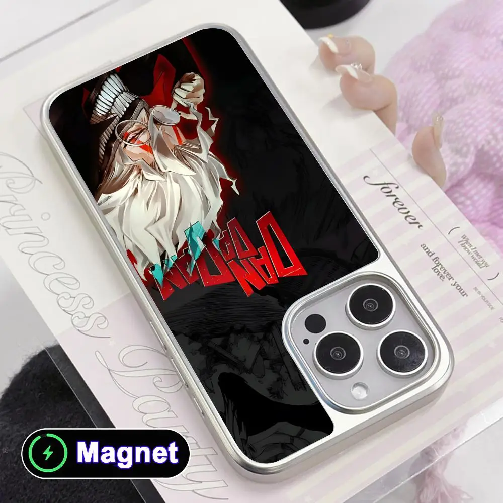 

Dandadan Okarun Phone Case for iPhone 17 16 15 14 13 12 11 Air Pro Max Plus Electroplated Silver Magnet Cover