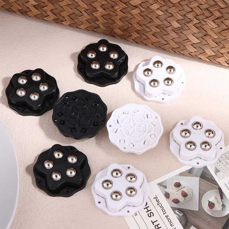 4Pcs Self Adhesive Caster Wheels Super Load-bearing 5 Beads 360° Rotating Wheels For Home Appliances Storage Boxes