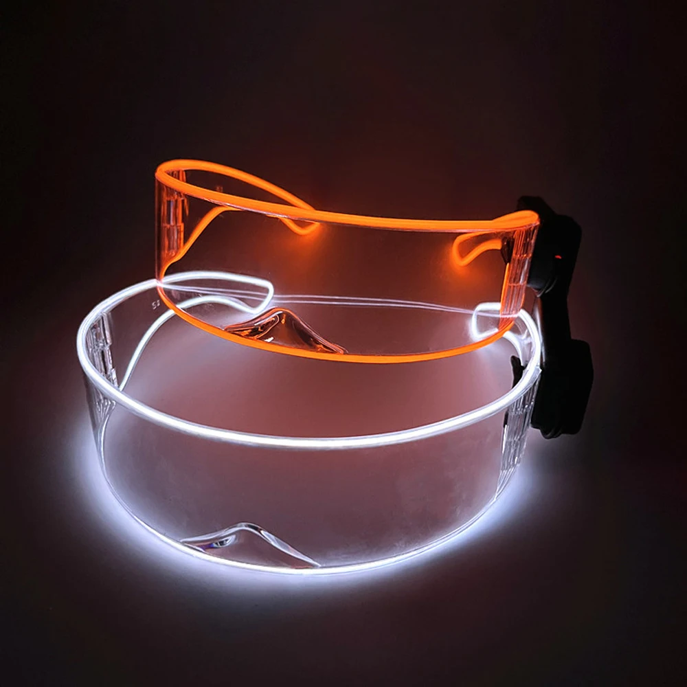 ฮาโลวีนแว่นตาเรืองแสง EL Party แว่นตา LED คริสต์มาสแว่นตาเรืองแสงแบบพกพาแบตเตอรี่ Pack สําหรับฮาโลวีนคอสเพลย์บาร์