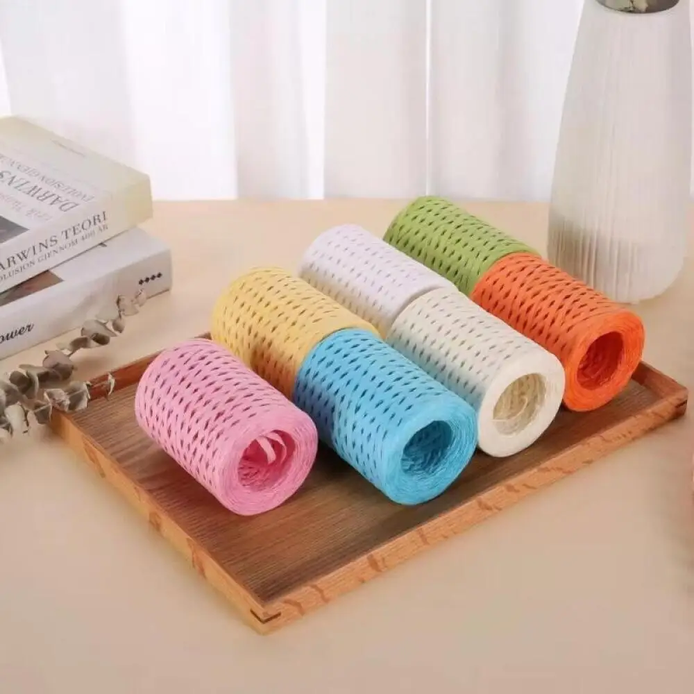Natural Raffia Straw Yarn For Knitting Crocheting Paper Threads DIY Handmade Summer Sunhat Beach Bag Freeshipping