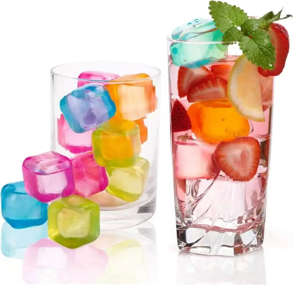 12PCS plastic ice cubes can be used to freeze various shapes in summer. They can also be used to freeze ice grains at bar