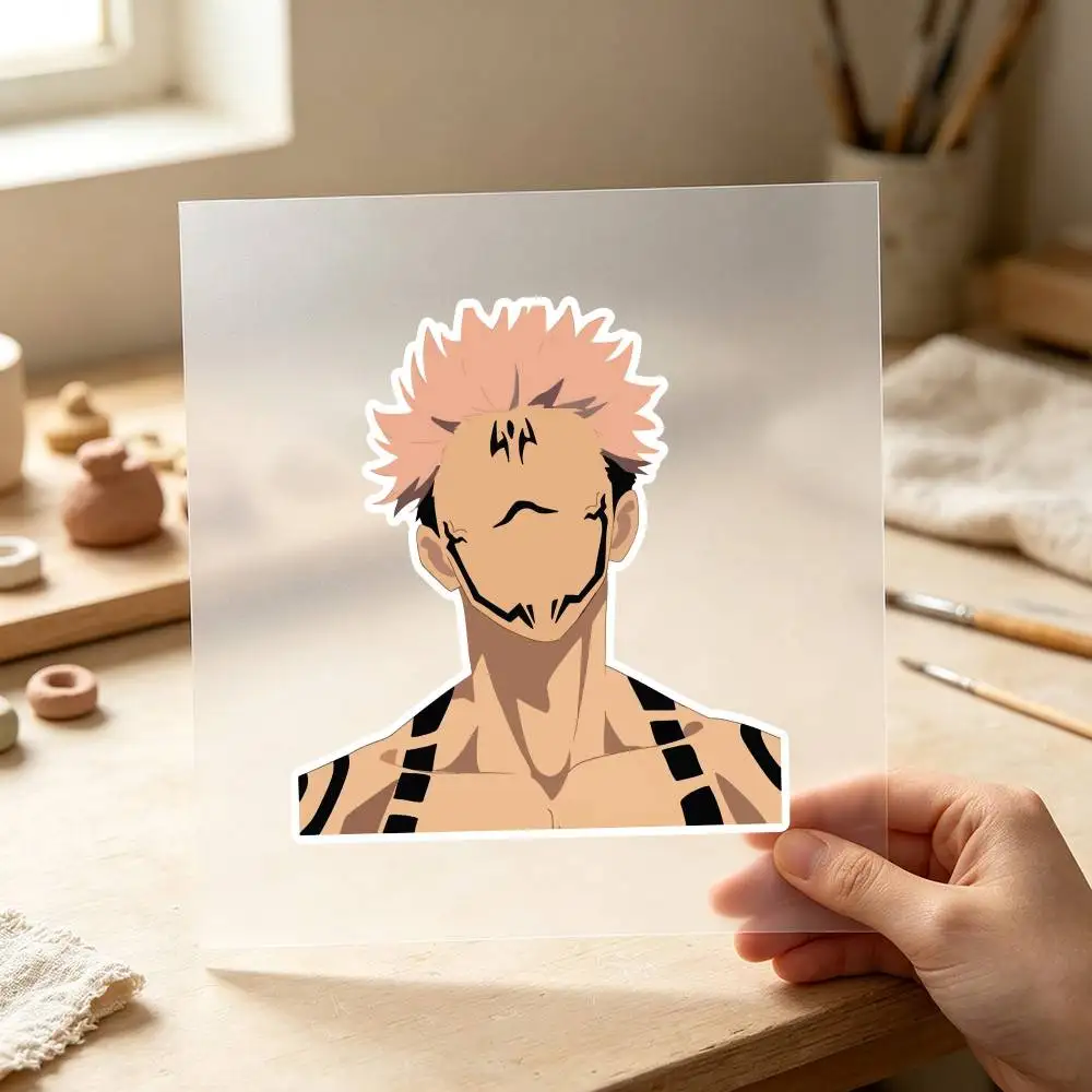 Anime Ryomen Sukuna Minimalist Waterproof Stickers For Decorating Car Windows Motorcycles And Computers.
