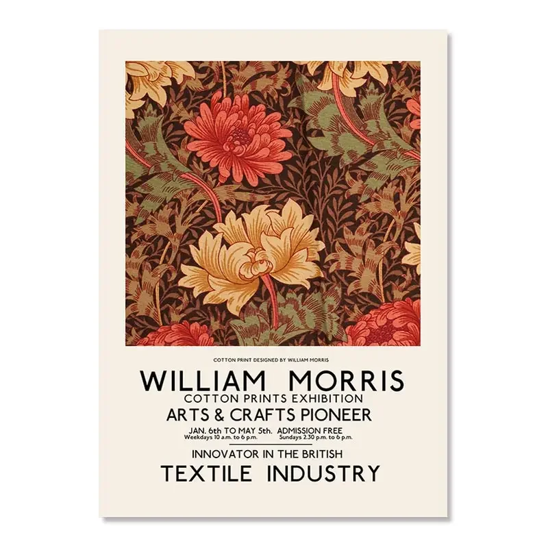 2026 William Morris the Museum Art Exhibition Wall Art Canvas Painting Nordic Posters and Prints Wall Pictures for Living Room D