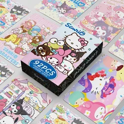 Disney periferiche Essential 92pcs Sanrio Small Card Cartoon periferiche biglietto di auguri manuale Sticker Ins Wind 3 pollici Small Card