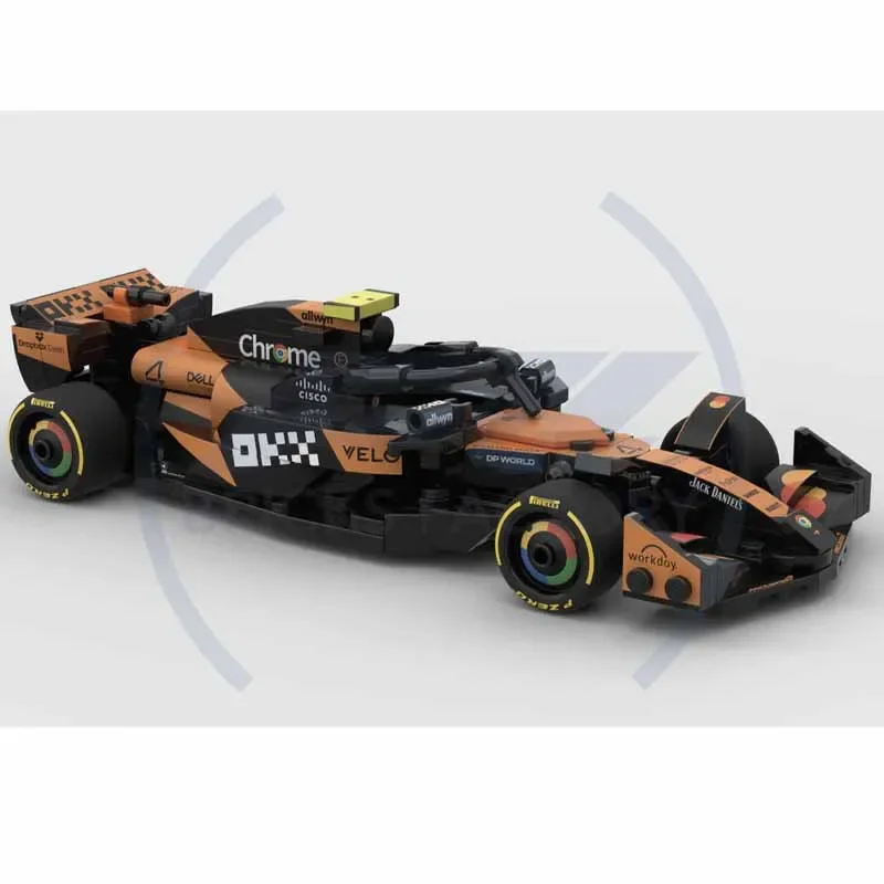 MOC-213351 F1 racing car MCL39 Building Blocks 8 Checkered Car Mini Stitching Model 311PCS Birthday Gift Christmas Toys Gifts