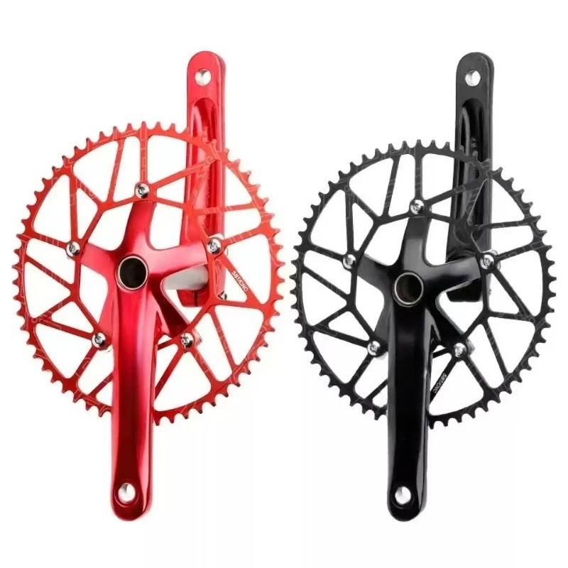 Folding Bicycle Hollow Crank Arm, Narrow‑Wide Positive & Negative Tooth Single Chainring Crankset for 412 SP8 Bike Modification