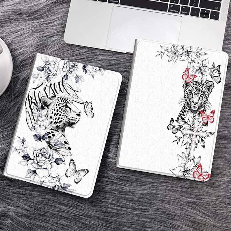 

Leopard Flower Butterfly Pattern Gift Tablet Case For Samsung Galaxy Tab S7 S8 S9 S10 FE Lite