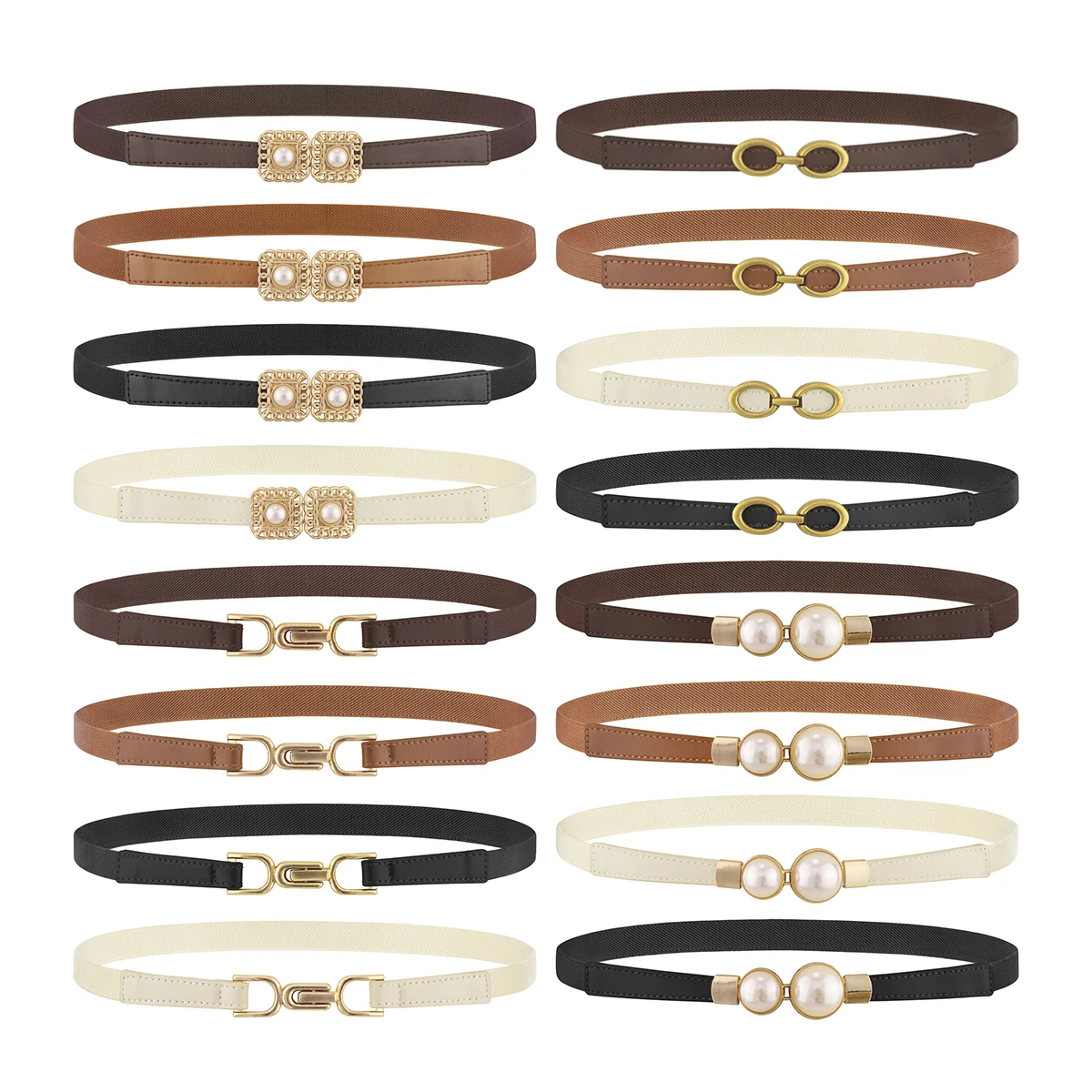 SISHION Summer Fashion Women Belts SH024 PU Leather Thin Elastic Waist Belt Slim Waistband Black Camel Coffee Plus Size