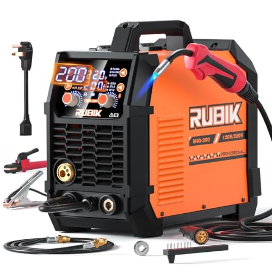 

Сварочный аппарат MIG 200 А, 5-в-1: MIG с флюсовой проволокой, MIG без газа, Stick, Lift TIG, точечная сварка, Spool Gun, 110В/220В А