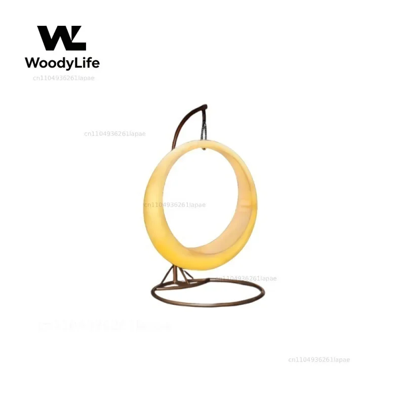 Swings Outdoor Courtyard Outdoor Hanging Chairs Rocking Chairs Multiplayer Children's Clock in Moon