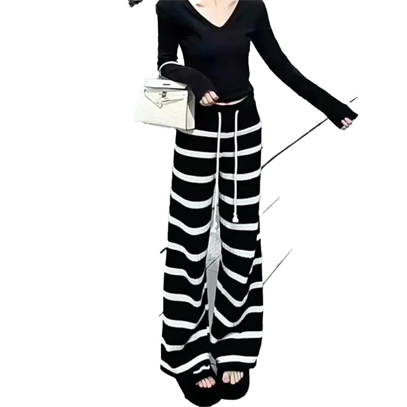 Pants Womens Korean Summer Modal Slim-Fit Joggers Young Stretchy Split Paneled Spicy Hip-Hop Sportswear All-Match Relaxed Trendy