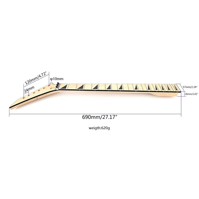 Unfinished Electric Guitar Neck Maples Body 24 Fret Guitar Neck Replacement Guitar DIY Maples Fingerboard Neck - view 6
