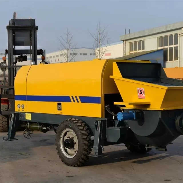 Portable Trailer Diesel Concrete Pump 15m3h 0 to 3cm Aggregate 60m Vertical 150m Horizontal Delivery