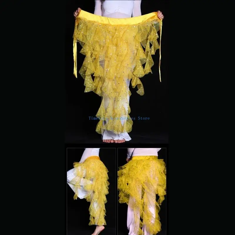 97QE قابل للتعديل الرقص الشرقي الخصر حزام للف الوسط الورك التفاف وشاح الورك لراقصة البطن الهندية مرحلة العروض الخصر الملحقات #5