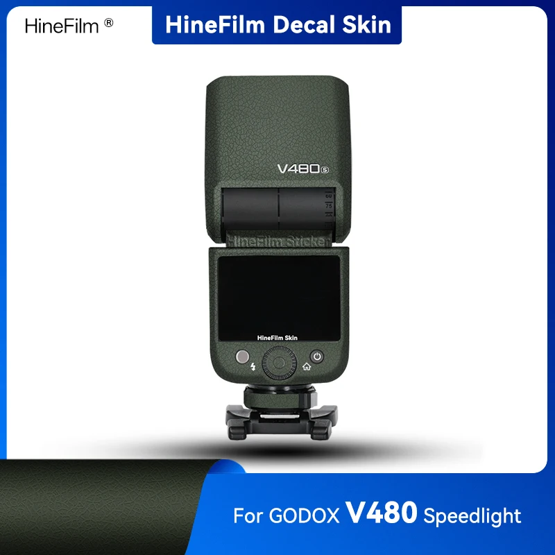 

Hinefilm Skin for Godox V480 C/N/S/F/O TTL Camera Speedlight Decal Skins Wrap Cover V480S V480N Flash Premium Sticker Warp Film