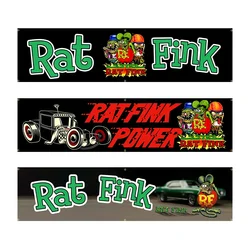 60 x240cm Rat Fink Banner Flag Racing Show Motoring Workshop Flag poliestere stampato Garage o arazzo decorazione esterna