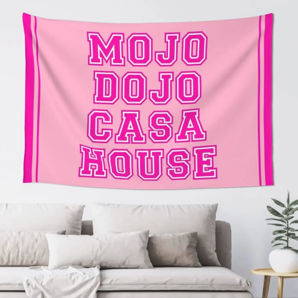 

Mojo Dojo Casa House Pink Tapestry Home And Comfort Decor Wall Carpet House Decoration Decoration Aesthetic Tapestry