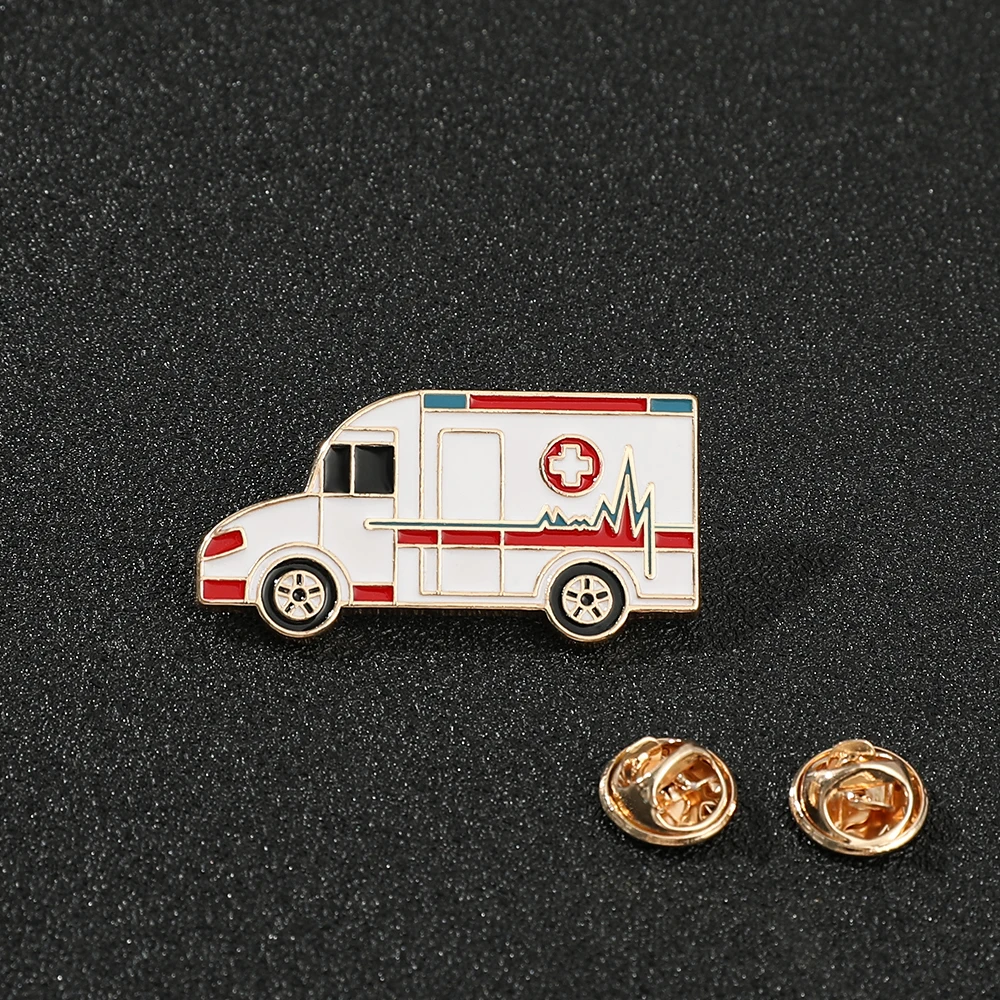 Hospital Red Cross Ambulance Pins Badges Brooches Lapel Enamel Pin Medical Doctor Nurse Medical School Graduation Gift jewelry