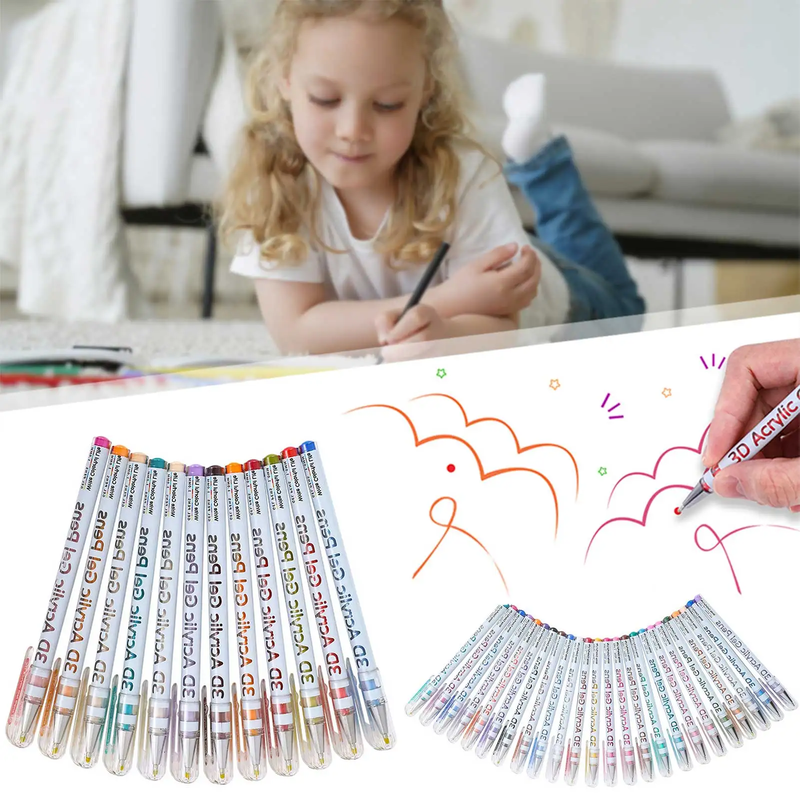 12/24 цвета, цветные гелевые ручки, 1,0 мм, гелевые ручки с жирными точками для школьного офиса